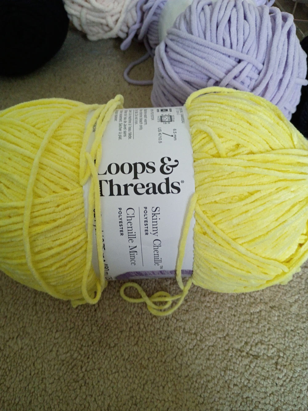 Loops & Threads Yellow Skinny Chenille Yarn Yellow And Yarn Bee Pink Yarn